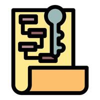 Key unlocking algorithm on planning document representing problem solving vector