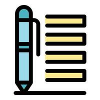 Pen writing on checklist, completing tasks, or taking notes vector