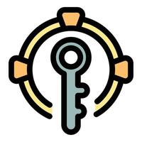 Key representing problem solving, solution, and success in business strategy vector