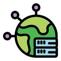 Global server network connecting the world, data centers providing worldwide service vector