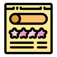 Website page showing three star rating and progress bar vector