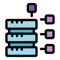 Decentralized database management system connecting data blocks vector