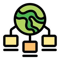 Global network connecting computers around the world for seamless communication vector