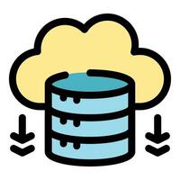 Cloud database downloading data from server storage vector