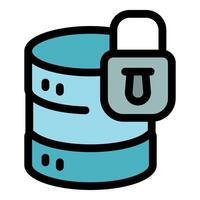 Secure database keeping data safe with padlock icon vector