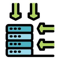 Data exchange with server, downloading and uploading information vector