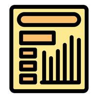 Document with growing bar chart and data points representing business growth vector