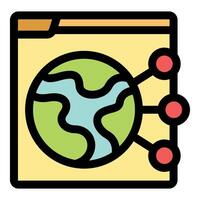 Global network connecting world on website interface simplifying communication vector