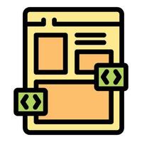 Web template representing frontend development with code brackets vector