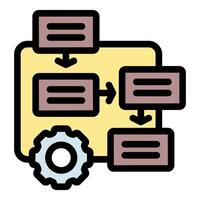 Algorithm generating automated processing workflow with gear mechanism vector