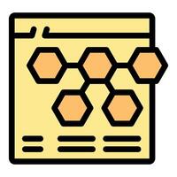 Web page showing interconnected hexagons representing chemical bonds or network structure vector