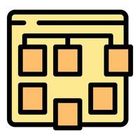 Website representing data blocks connected in a network structure vector