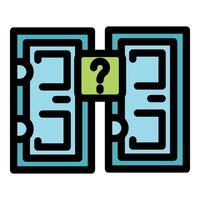 Choosing between two doors representing different career paths vector