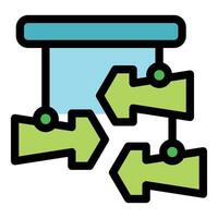 Baby mobile with hanging arrows stimulating visual development vector
