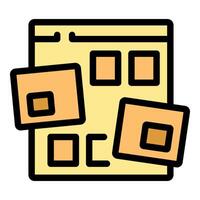 Website landing page showing moving boxes representing dynamic content management vector