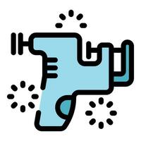Piercing gun creating sparkling piercings, body art tool for professionals vector