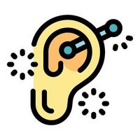 Ear piercing process causing pain and irritation symbolized by sparks vector