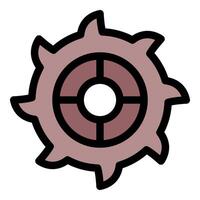 Spiked wheel rotating, delivering power and precision in engineering design vector