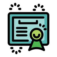 Certified document with a green ribbon and guarantee seal representing validation and achievement vector