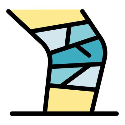 Elastic bandage supporting injured knee