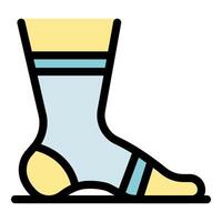 Elastic compression sock providing support and comfort vector