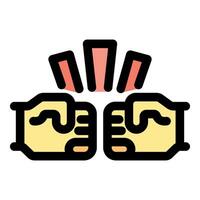 Two fists bumping together creating a spark of energy and power vector
