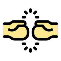 Two fists bumping, teamwork and collaboration symbol vector