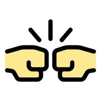 Two fists bumping cartoon expressing camaraderie and respect vector