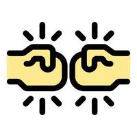 Two fists bumping, symbolizing teamwork, success, and partnership vector