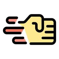 Fast swipe right gesture showing speed and approval vector