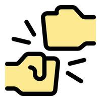Two fists bumping, celebrating success and teamwork vector