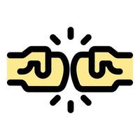 Two fists bumping expressing camaraderie and respect vector