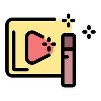 Content creator editing on a software with magic wand tool vector