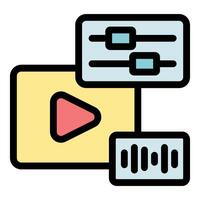 editing software adjusting sound and playback settings vector