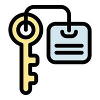Hotel key with key card hanging, access and security vector