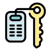 Hotel room key with key card access showing hospitality and security vector