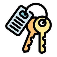 Two keys on ring with label showing access and security features vector