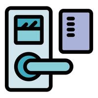 Electronic door lock system with key card access control vector