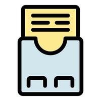 Archive folder storing important documents with text lines vector