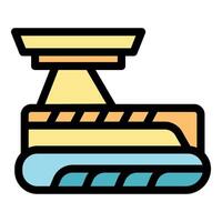 Hovercraft floating using cushion of air with spotlight scanning vector