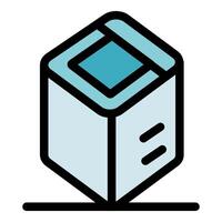 Blockchain cube representing decentralized and secure digital ledger technology vector