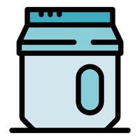 Laundry pod container showing washing dosage vector