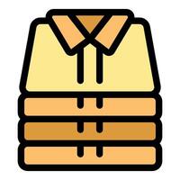 Stack of folded polo shirts displaying organization and style vector