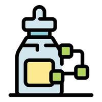 Smart milk formula bottle monitoring feeding schedule and temperature vector