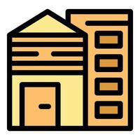 Warehouse and apartment building representing urban development and housing vector
