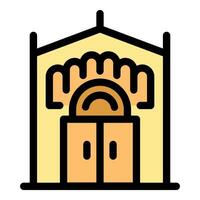 Building entrance with art deco style design element vector