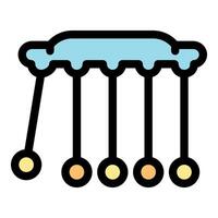 Newton's cradle balancing balls swinging physics experiment vector