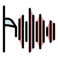Flag generating sound waves vibrating in air vector