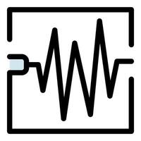 Polygraph test showing physiological data during interrogation vector