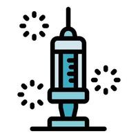 Vaccination syringe celebrating with fireworks displaying immunity success vector